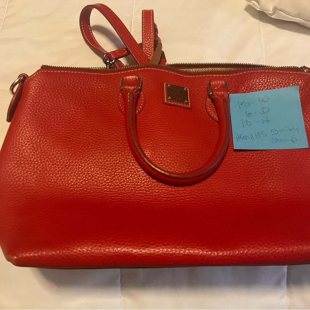 Dooney Bourke red pebble leather